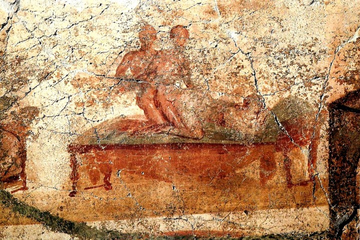 Fresco erótico de Pompeya desde el Thermae.