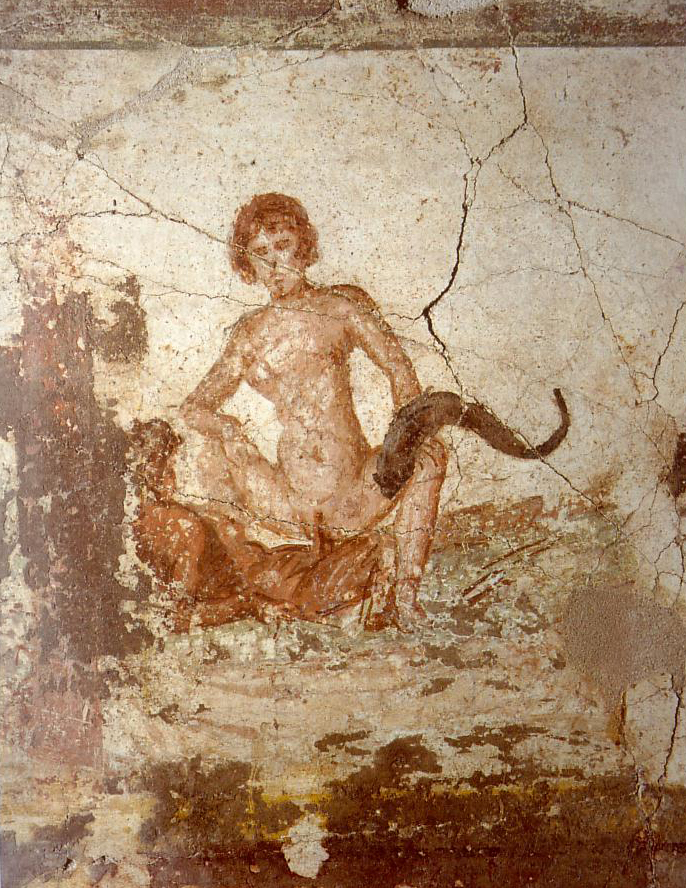 Fresco erótico de Pompeya desde el Thermae.