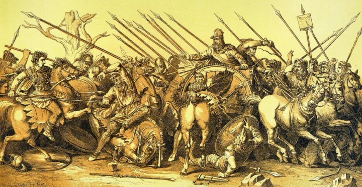 batalla de Issus o el Mosaico de Alejandro, Casa del Fauno Pompeya. (Reconstrucción)